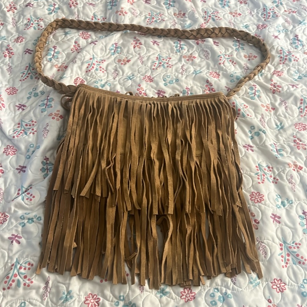Scully Western Crossbody Purse Handbag Brown Suede Leather Fringe Cowgirl